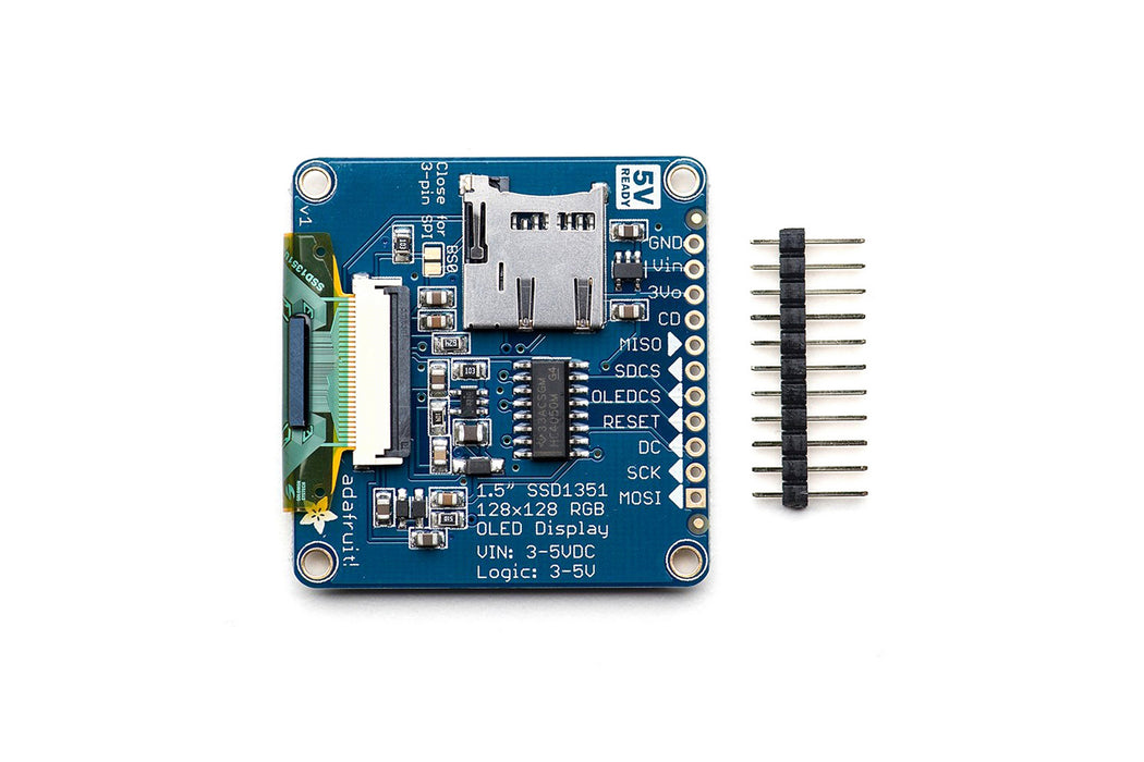 Adafruit Oled Breakout Board - 16-Bit Color 0.96" W/MicroSD Holder