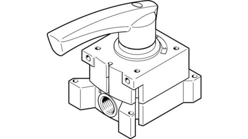 Festo Rod Lever 4/3-way, pressurised Pneumatic Manual Control Valve VHER Series