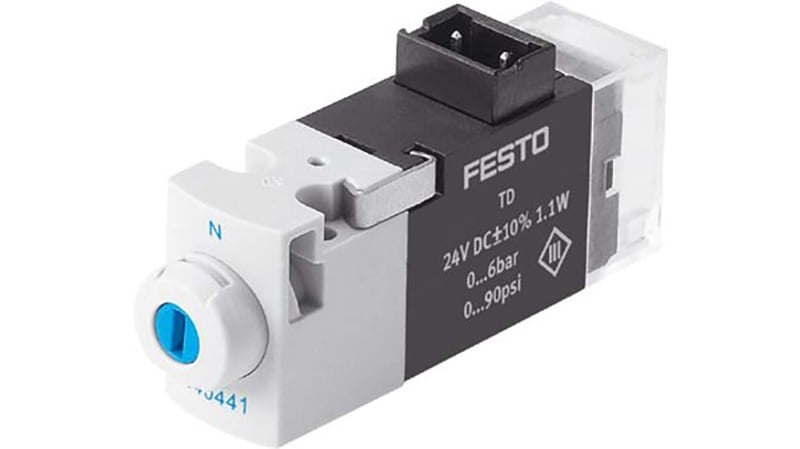 Festo 3/2 Closed, Monostable Pneumatic Solenoid/Pilot-Operated Control Valve - Electrical MHA1 Series