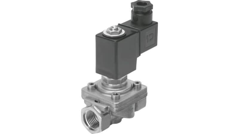 Festo 2/2 Closed, Monostable Pneumatic Solenoid/Pilot-Operated Control Valve - Electrical G 1/2 VZWF Series