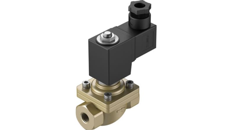 Festo 2/2 Closed, Monostable Pneumatic Solenoid/Pilot-Operated Control Valve - Electrical G 1/4 VZWF Series