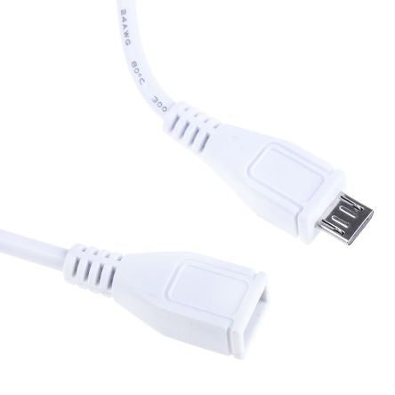 Micro USB Cable With Switch - White