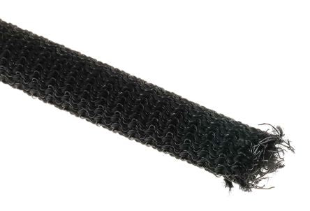 RS PRO Expandable Braided PET Black Cable Sleeve, 8mm Diameter