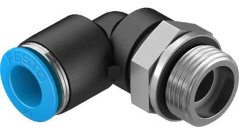 Festo Elbow Threaded Adaptor to G 3/8 Male to Push In 10 mm