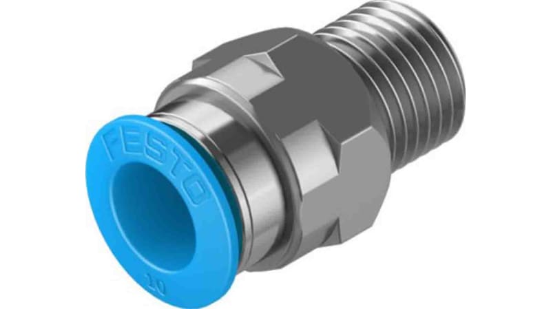 Festo Straight Threaded Adaptor to R 1/4 Male to Push In 10 mm