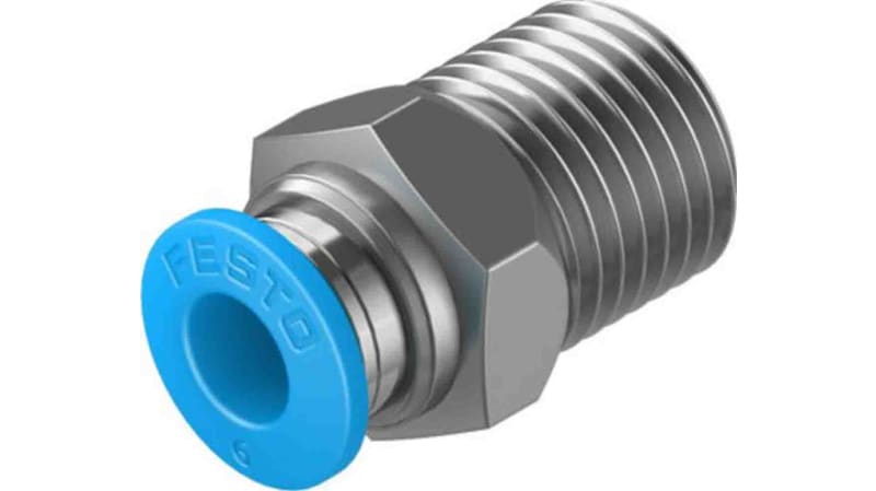 Festo Straight Threaded Adaptor to R 1/4 Male to Push In 6 mm