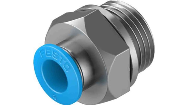 Festo Straight Threaded Adaptor to G 3/8 Male to Push In 8 mm