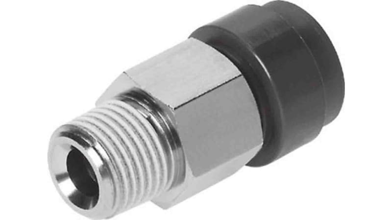 Festo Straight Threaded Adaptor to R 3/8 Male to Push In 8 mm