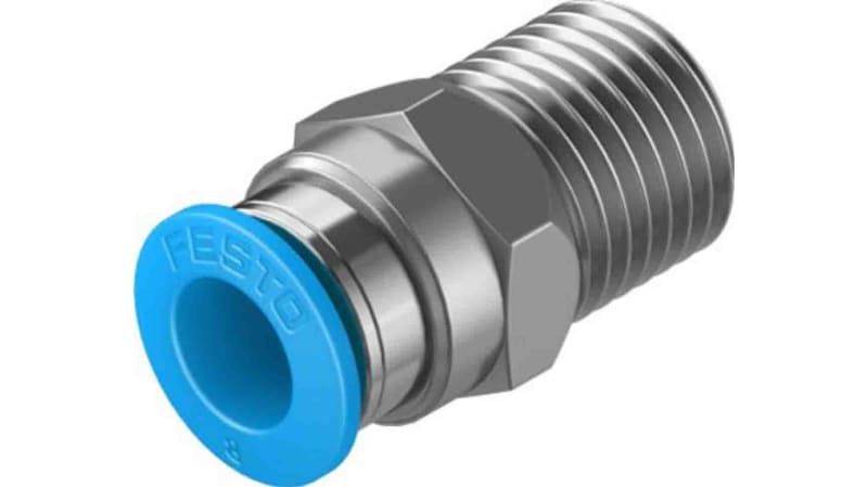 Festo Straight Threaded Adaptor to R 1/4 Male to Push In 8 mm
