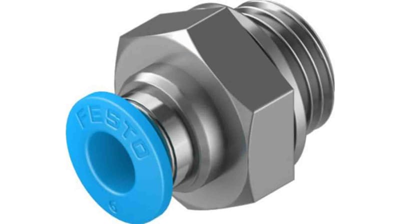 Festo Straight Threaded Adaptor to G 1/4 Male to Push In 6 mm