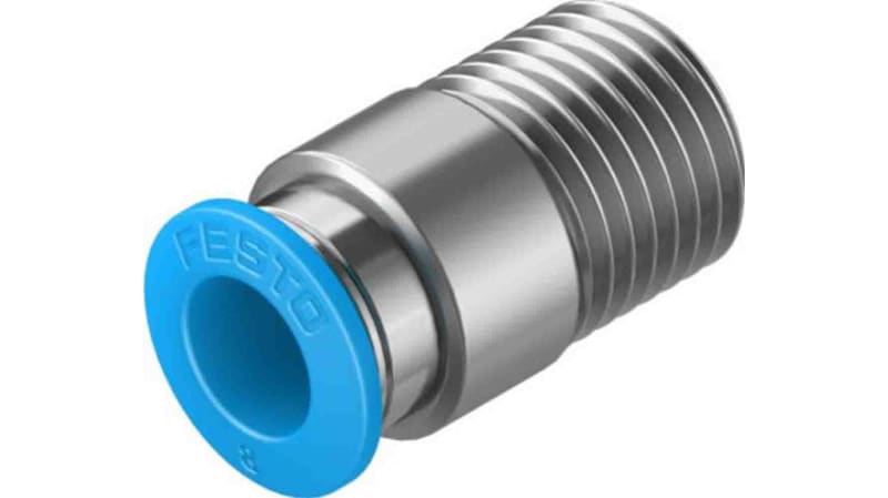 Festo Straight Threaded Adaptor to R 1/4 Male to Push In 8 mm