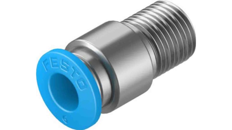Festo Straight Threaded Adaptor to R 1/8 Male to Push In 6 mm