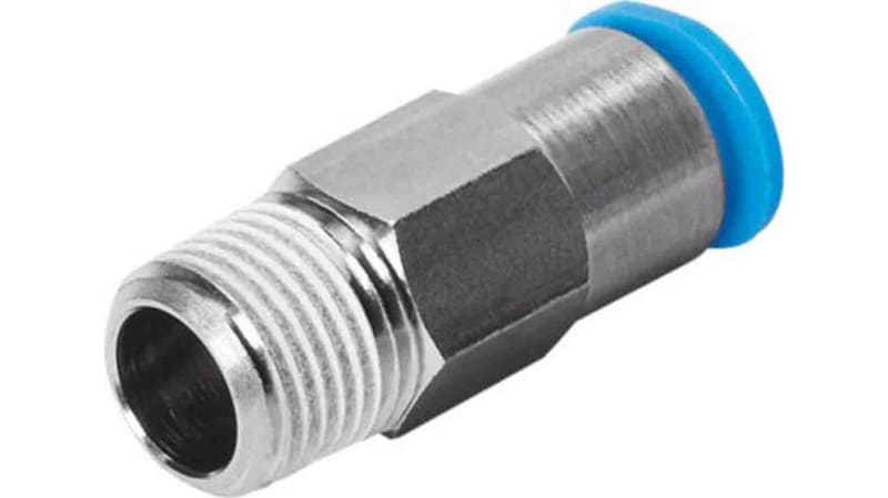 Festo Straight Threaded Adaptor to R 3/8 Male to Push In 10 mm