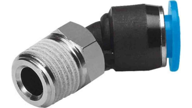 Festo Elbow Threaded Adaptor to R 1/4 Male to Push In 10 mm