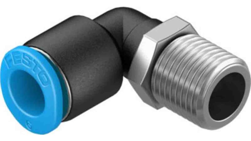 Festo Elbow Threaded Adaptor to R 1/8 Male to Push In 6 mm