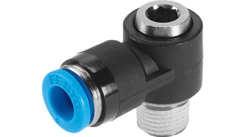 Festo Elbow Threaded Adaptor to R 1/8 Male to Push In 10 mm