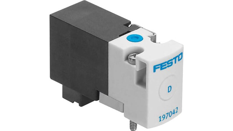 Festo 3/2 Open, Monostable Pneumatic Solenoid/Pilot-Operated Control Valve - Electrical MHA1 Series