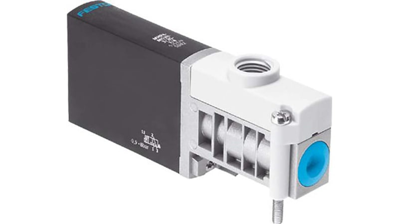 Festo 3/2 Closed, Monostable Pneumatic Solenoid/Pilot-Operated Control Valve - Electrical MHP4 Series