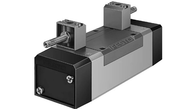 Festo 5/3 Exhausted Pneumatic Solenoid/Pilot-Operated Control Valve - Electrical MFH Series