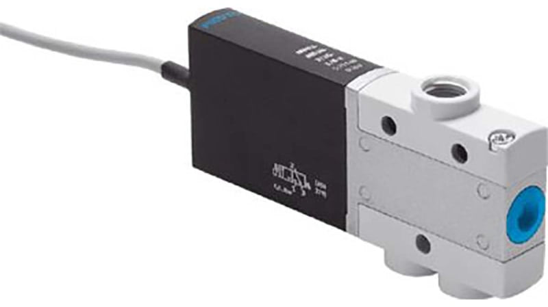 Festo 3/2 Open, Monostable Pneumatic Solenoid/Pilot-Operated Control Valve - Electrical MHE3 Series