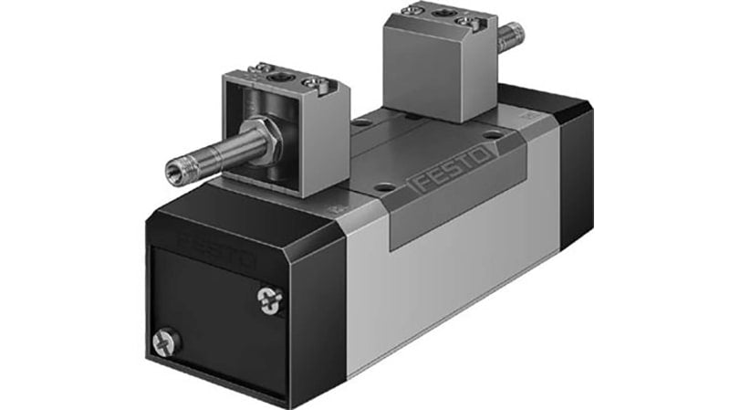 Festo 5/3 Pressurised Pneumatic Solenoid/Pilot-Operated Control Valve - Electrical MFH Series