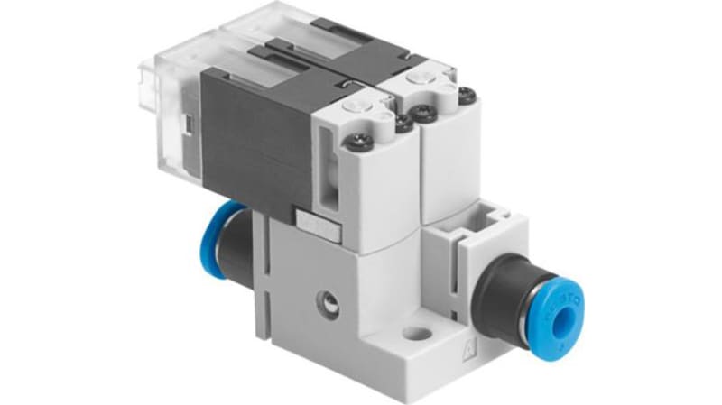 Festo 2x2/2 Closed, Monostable Pneumatic Solenoid/Pilot-Operated Control Valve - Electrical MHA1 Series