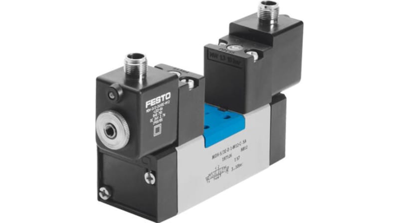 Festo 5/3 Closed Pneumatic Solenoid/Pilot-Operated Control Valve - Electrical MDH Series