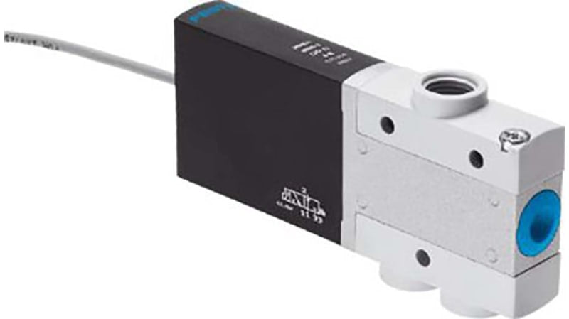 Festo 3/2 Closed, Monostable Pneumatic Solenoid/Pilot-Operated Control Valve - Electrical MHE4 Series