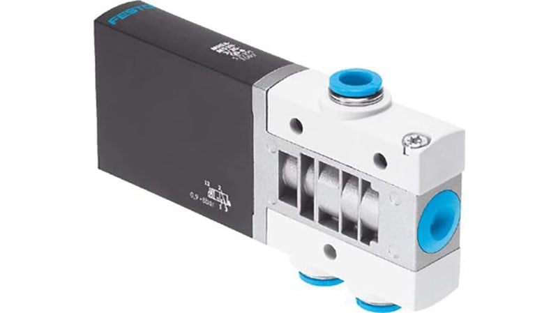 Festo 3/2 Open, Monostable Pneumatic Solenoid/Pilot-Operated Control Valve - Electrical MHE4 Series