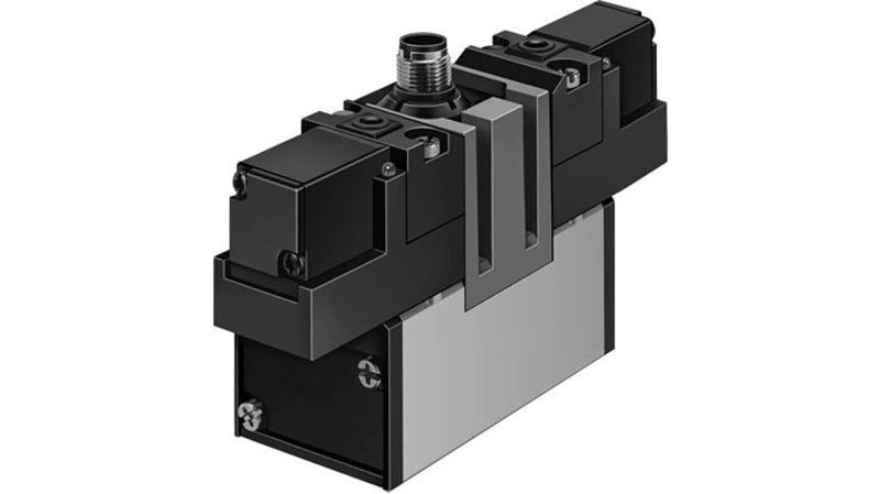 Festo 5/3 Pressurised Pneumatic Solenoid/Pilot-Operated Control Valve - Electrical MEBH Series