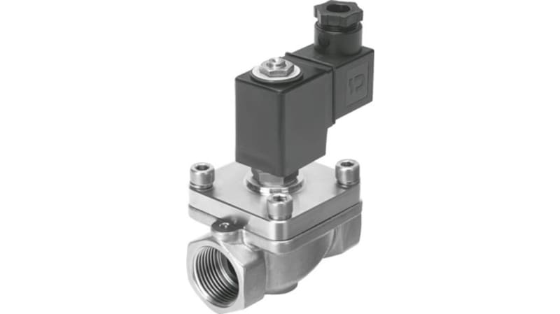 Festo 2/2 Closed, Monostable Pneumatic Solenoid/Pilot-Operated Control Valve - Electrical G 1 VZWF Series