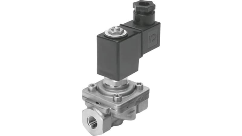 Festo 2/2 Closed, Monostable Pneumatic Solenoid/Pilot-Operated Control Valve - Electrical G 1/4 VZWF Series