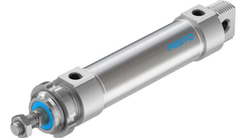 Festo Pneumatic Roundline Cylinder 40mm Bore, 100mm Stroke, DSNU-40-100-PPS-A Series, Double Acting