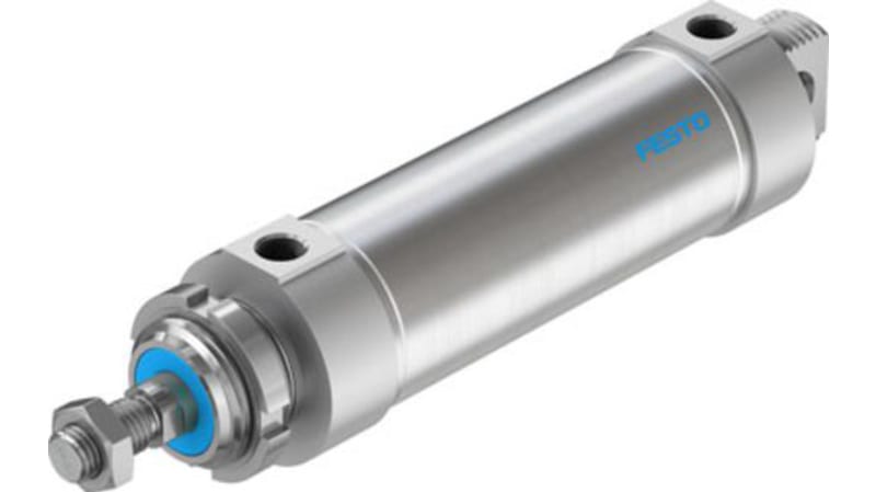 Festo Pneumatic Roundline Cylinder 63mm Bore, 125mm Stroke, DSNU-63-125-PPV-A Series, Double Acting
