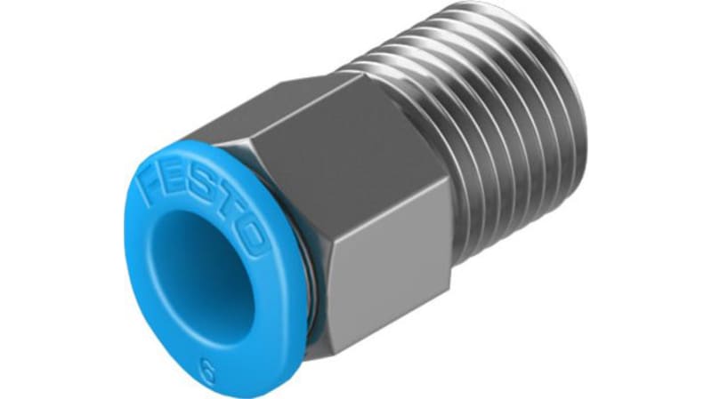 Festo Straight Threaded Adaptor to R 1/8 Male to Push In 6 mm