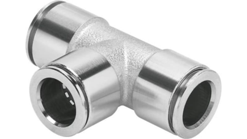 Festo Tee Tube-to-Tube Adaptor Push In 4 mm to Push In 4 mm, NPQM-T-Q4-E-P10 Series