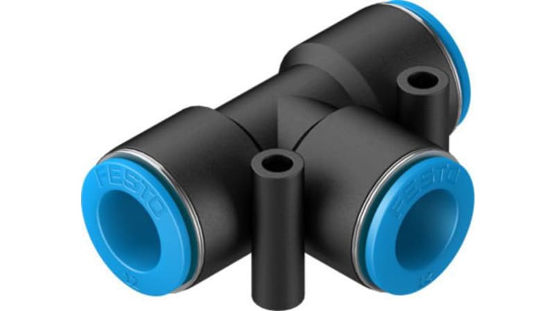 Festo Tee Tube-to-Tube Adaptor to Push In 12 mm to Push In 12 mm, QST-12-20 Series
