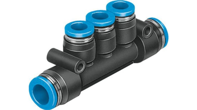Festo Tee Tube-to-Tube Adaptor to Push In 8 mm to Push In 6 mm, QST3-8-6 Series