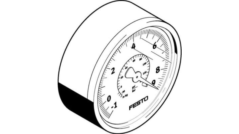 Festo Vacuum Pressure Gauge 0bar, VAM-63-V1/9-R1/4-EN