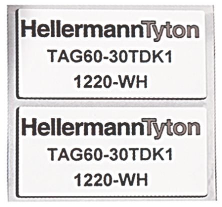 HellermannTyton 596-00564 TAG27-18TDK1-1220-WH-1220-WH (1000) 7757835