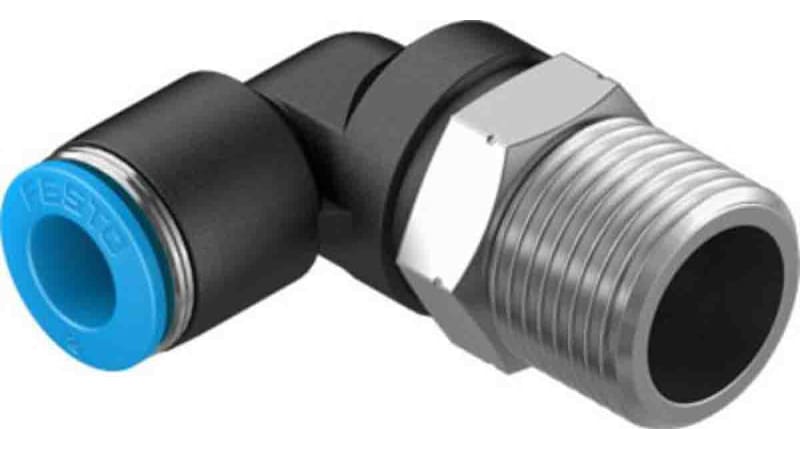 Festo Elbow Threaded Adaptor to R 3/8 Male to Push In 8 mm