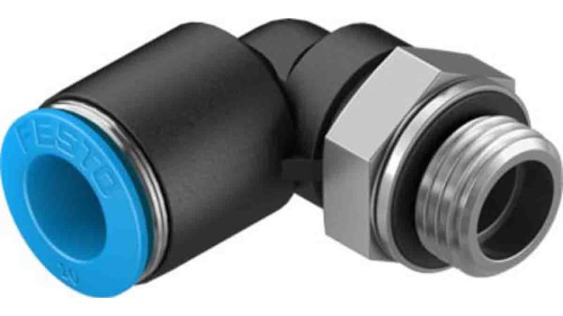 Festo Elbow Threaded Adaptor to G 1/4 Male to Push In 10 mm