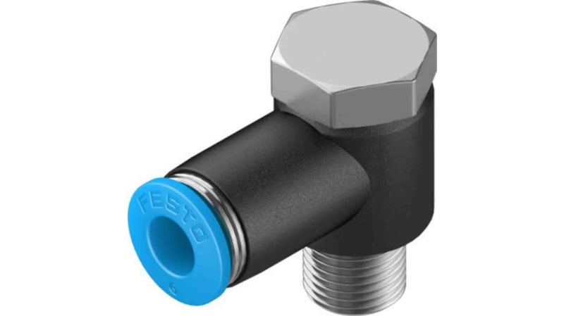 Festo Elbow Threaded Adaptor to R 1/8 Male to Push In 6 mm