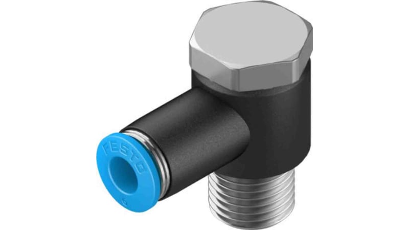 Festo Elbow Threaded Adaptor to R 1/4 Male to Push In 6 mm