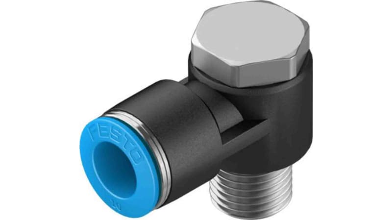Festo Elbow Threaded Adaptor to R 1/4 Male to Push In 10 mm