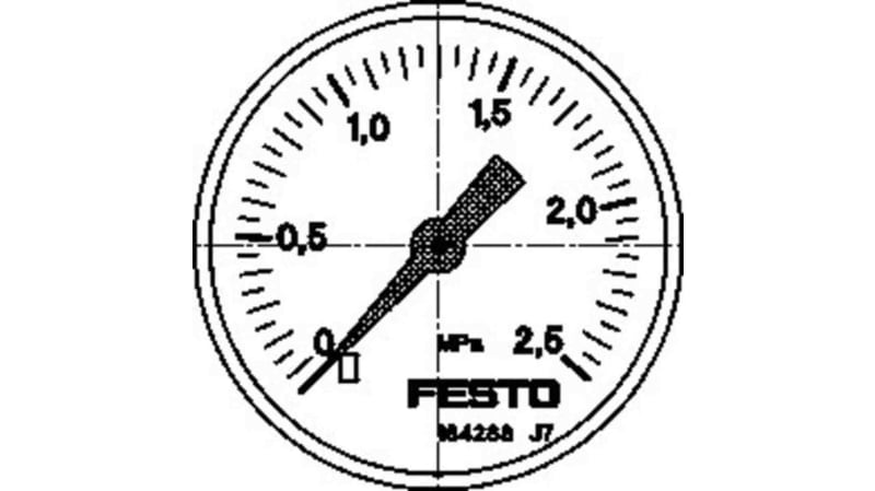 Festo G 1/4 Pneumatic Pressure Gauge 25bar, MA-50-2,5-1/4-EN