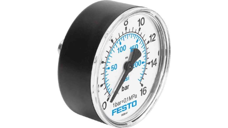 Festo G 1/4 Pneumatic Pressure Gauge 16bar, MA-50-16-1/4-EN