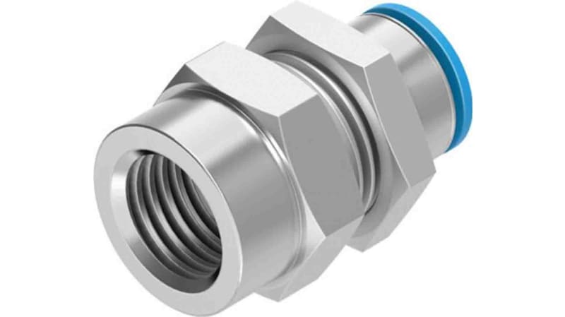 Festo Bulkhead Threaded-to-Tube Adaptor to G 1/8 Female to Push In 4 mm, QS Series